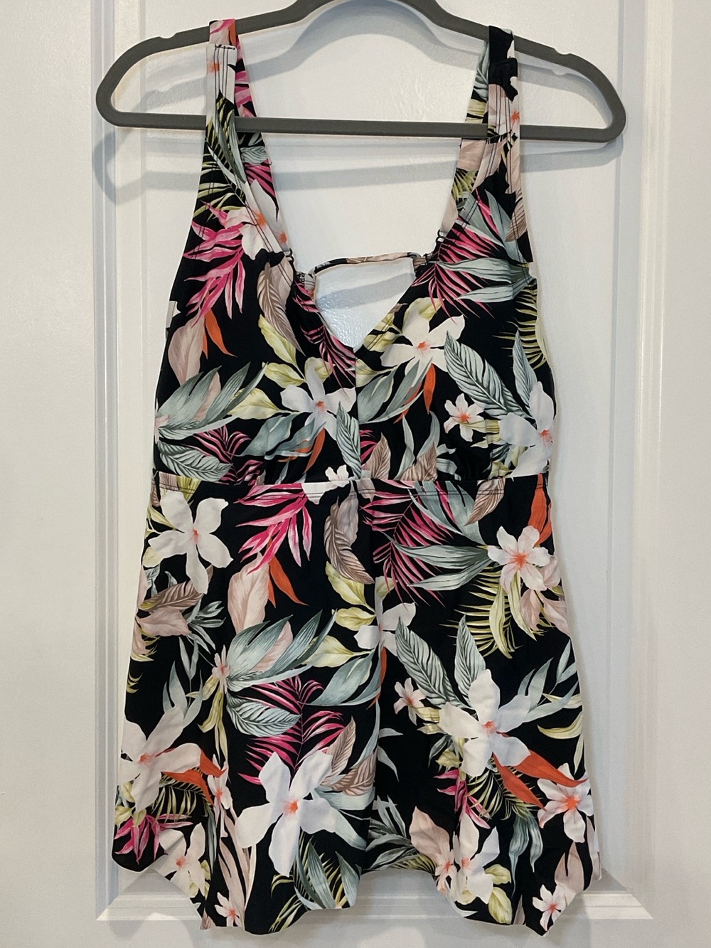Kona Sol Tropical Floral Tankini Swim Top - Size 2X (20/22)